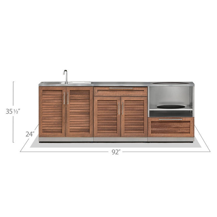 Outdoor Kitchen Stainless Steel 4 Piece Modular Cabinet Set